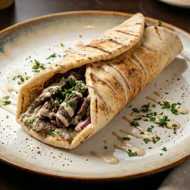 Beef Shawarma Wrap.
