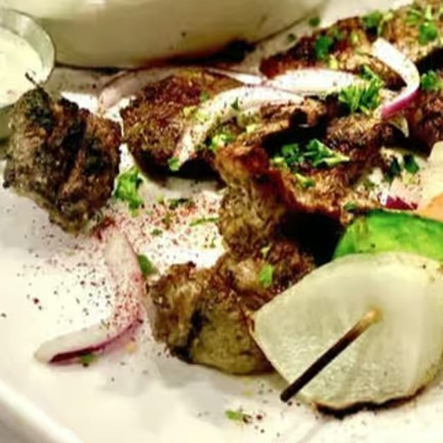 Beef Shish Kabob Platter.