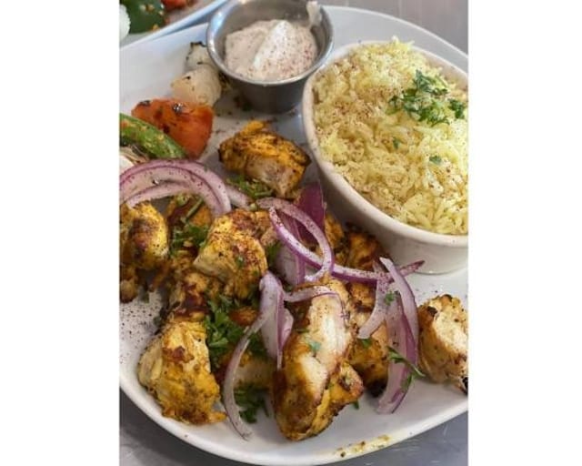 Chicken Kabob Platter.